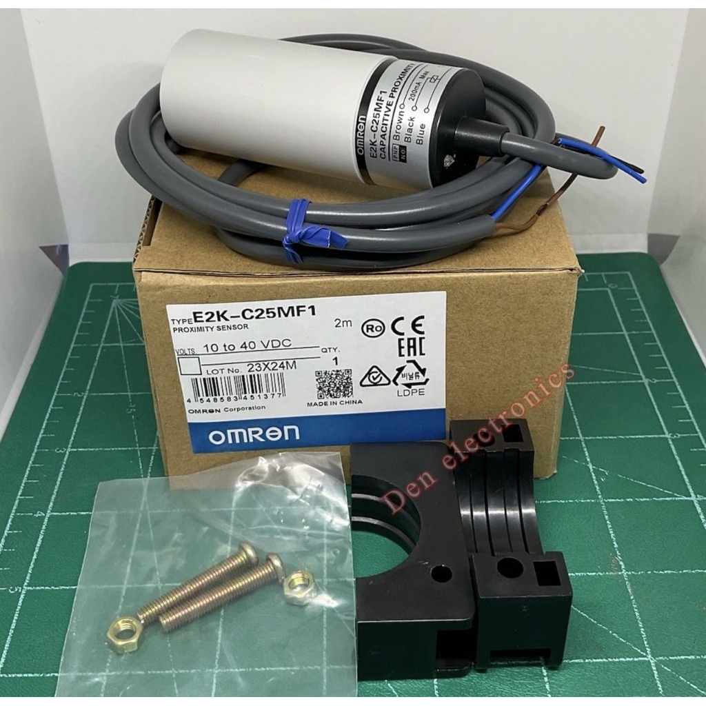 E2K-C25MF1 คาปาซิทีป PNP-NO เซ็นเซอร์ Sensor (Capacitive) 34มิล ระยะจับ 3-25มิล (จับความหนาแน่น)
