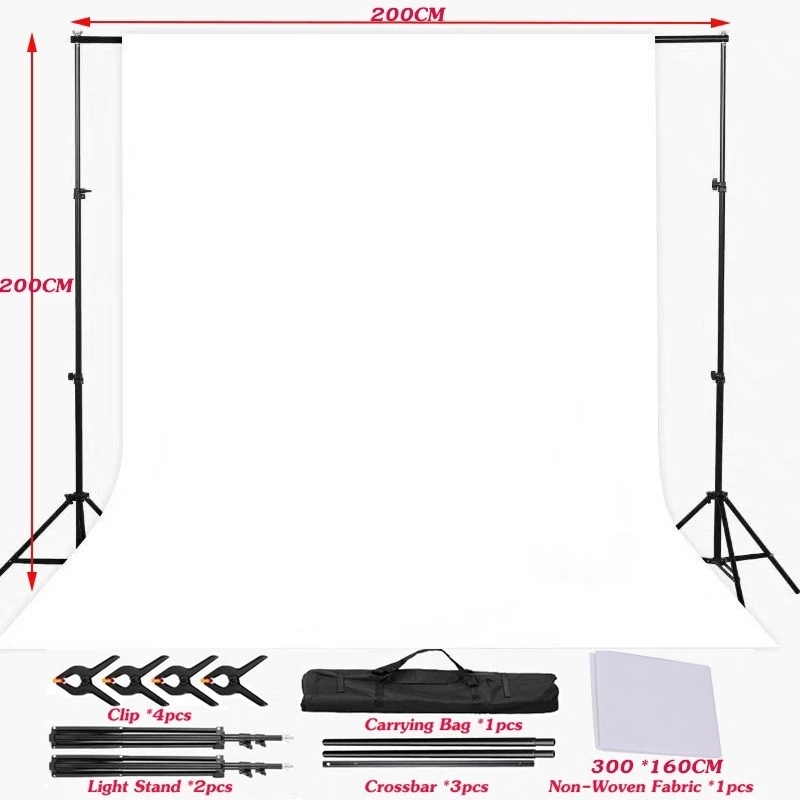 Photography Background System Kit 300 x 160CM Tripod Studio Backdrop thumbnail 10