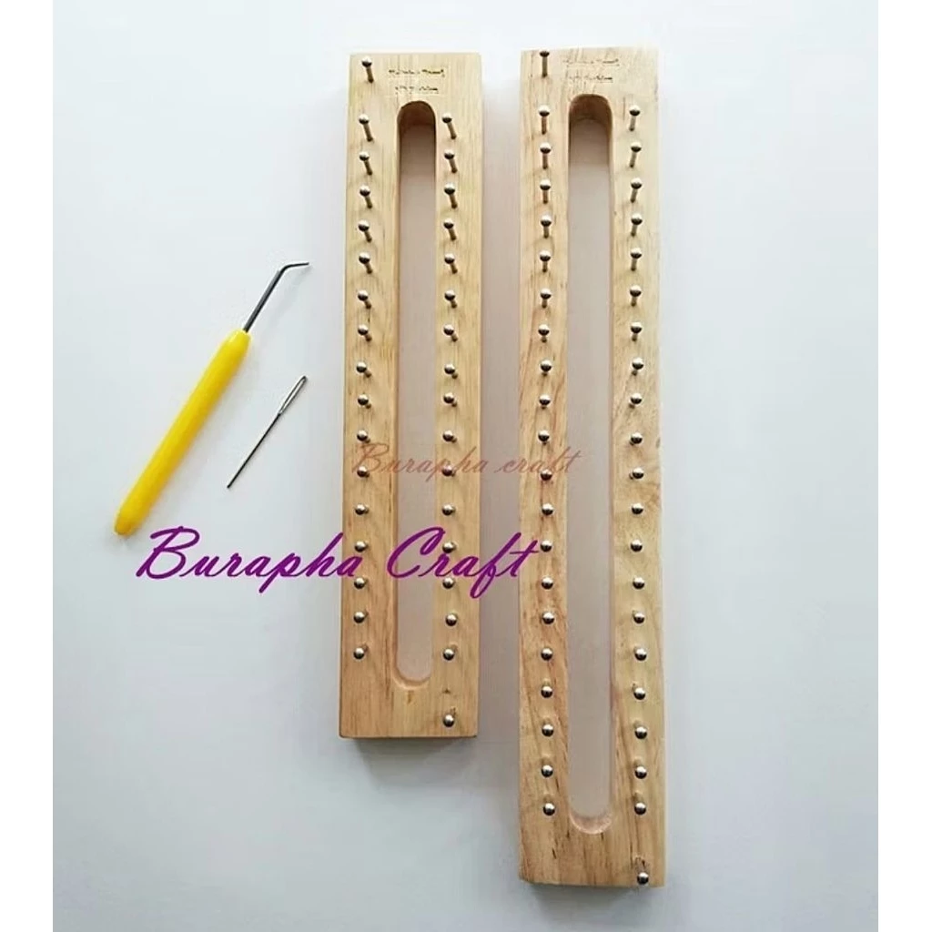 บล็อกไม้ถักผ้าพันคอ บล๊อกตะปู Easy Knitting Loom 16หลัก ตัวบล๊อกขัดเรียบ หัวเข็มตะปูกลมลื่นถักง่าย (ไม่รวมตะขอเกี่ยว)