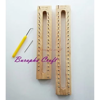 บล็อกไม้ถักผ้าพันคอ บล๊อกตะปู Easy Knitting Loom 16หลัก ตัวบล๊อกขัดเรียบ หัวเข็มตะปูกลมลื่นถักง่าย (ไม่รวมตะขอเกี่ยว)