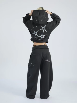 Call Me / Hoodie & Long Sweat Pant / Charcoal ( เสื้อฮู้ดดี้และกางเกงสเวตแพนท์ )