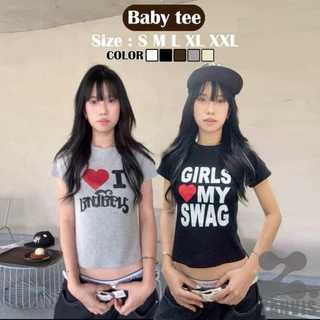 (Zanvistee)Baby Tee 6 sizeสกรีนลาย ทรงสวย เก็บทรงดูผอม ผ้าคอตตอลยูนิ เนื้อนุ่ม ใส่สบาย ยืดได้เยอะ