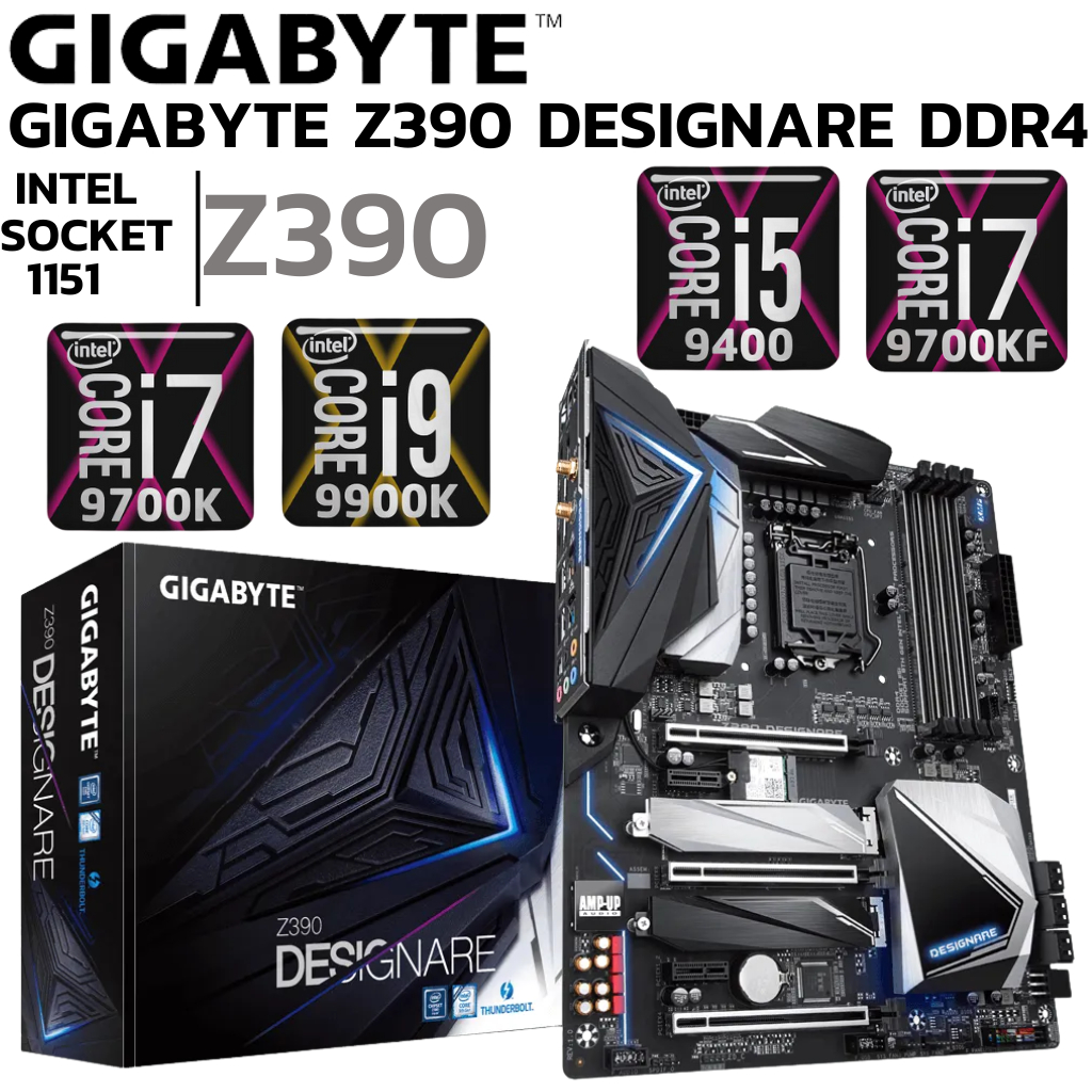 MAINBOARD (เมนบอร์ด) GIGABYTE Z390 DESIGNARE Support Gen 8 Gen 9