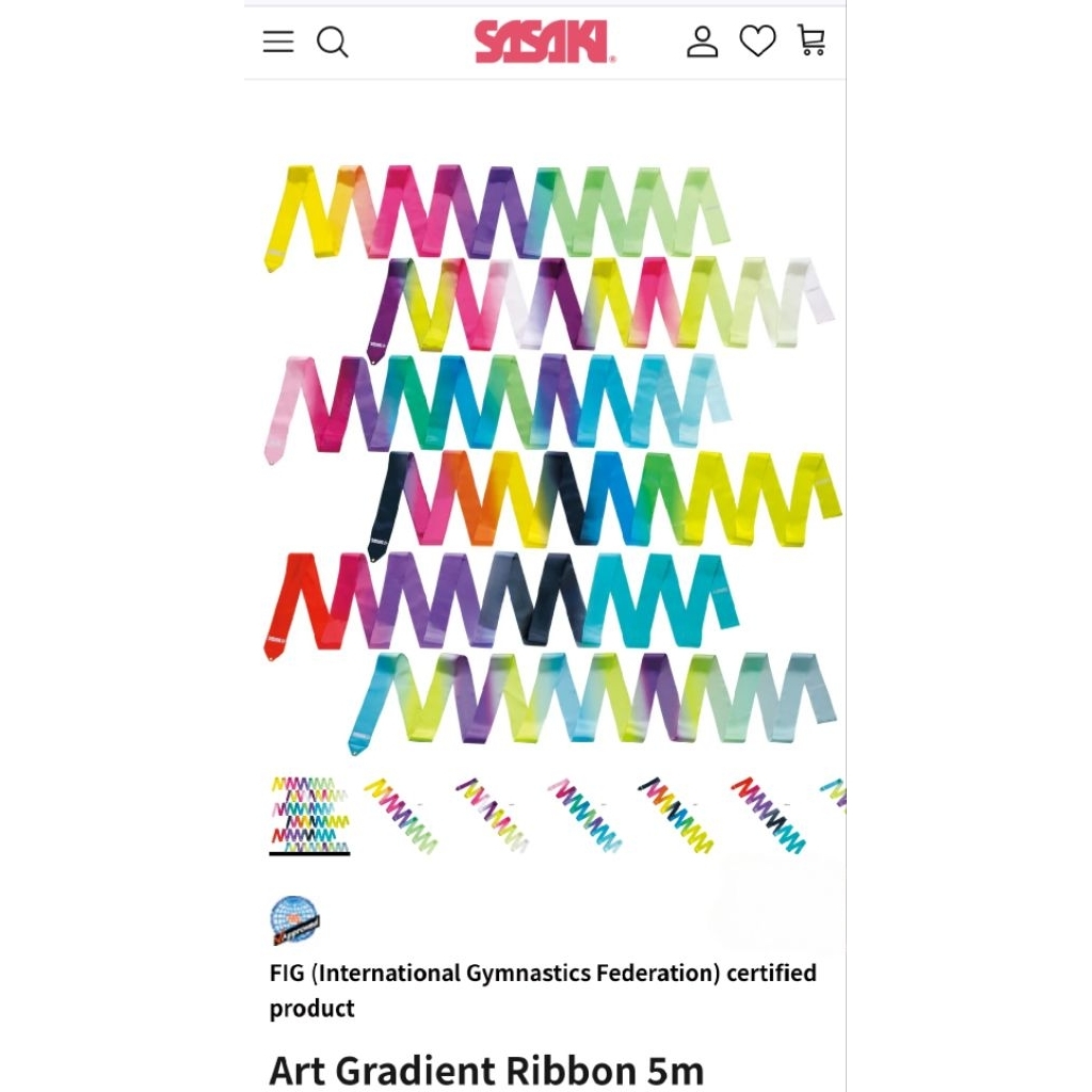 พร้อมส่งจากไทย‼️Sasaki ริบบิ้นยิมนาสติก รุ่น Art Gradient ความยาว 5 เมตร MJ-715AG-F