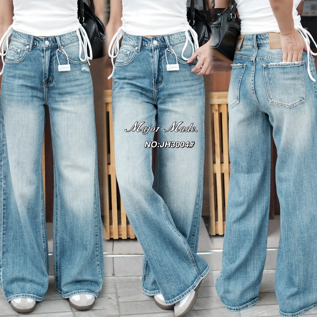 JH3004# กางเกงยีนส์ทรงกระบอก