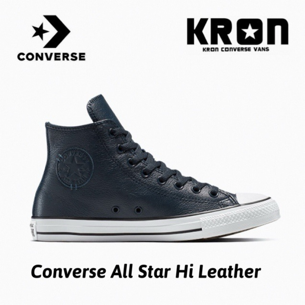 (พร้อมส่ง 1-2วัน) Converse All Star Hi Leather Navy รองเท้าผ้าใบหนังแท้