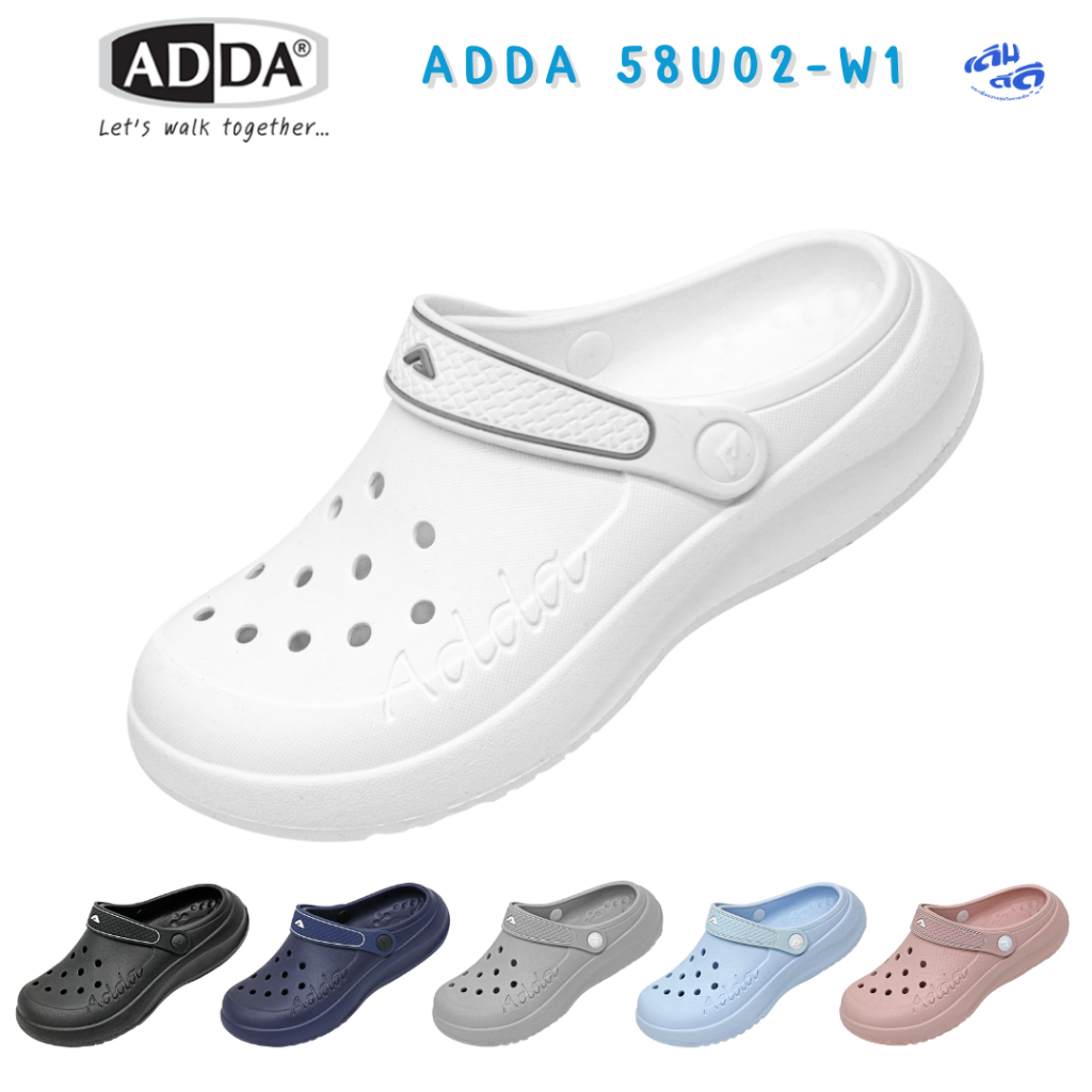 รองเท้าแตะผู้หญิง หัวโต สีพาสเทล ADDA รุ่น 58U02-W1สวมใส่สบายตลอดทั้งวัน (ไซส์4-7)