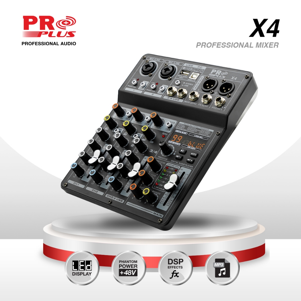 มิกเซอร์ 4CH บลูทูธ PROPLUS X-4