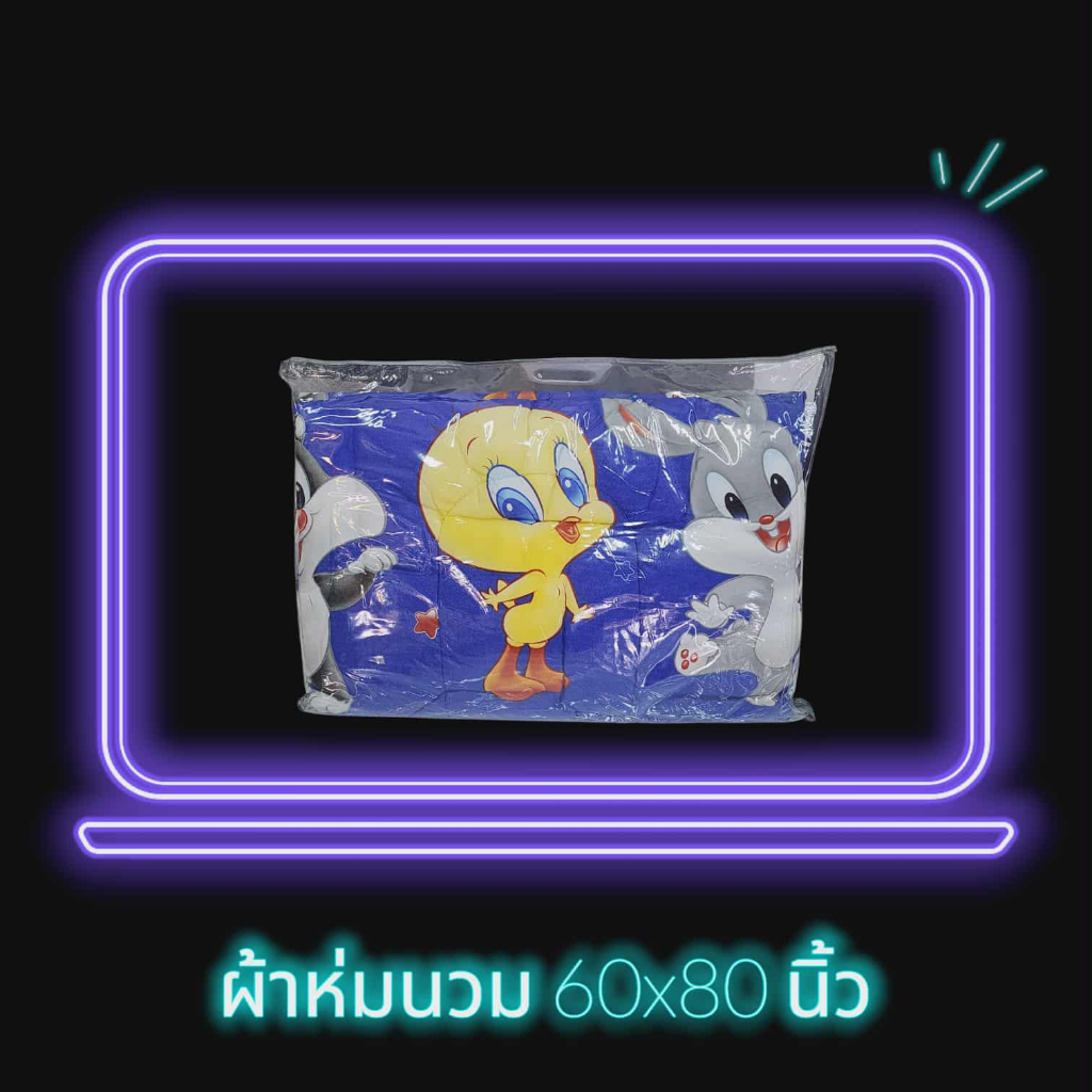 Clearance Sale!! Satin ผ้าห่มนวมเอนกประสงค์ ขนาด 5ฟุต (150*200cm) ลายทวิตตี้และเพื่อน