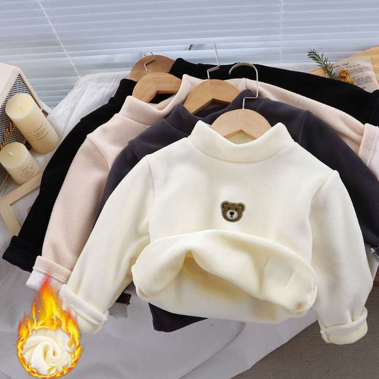 ส่งจากไทย เสื้อกันหนาวเด็กบุกะมะหยี่ size 80-140 CK178 ผ้าหนานุ่มมาก
