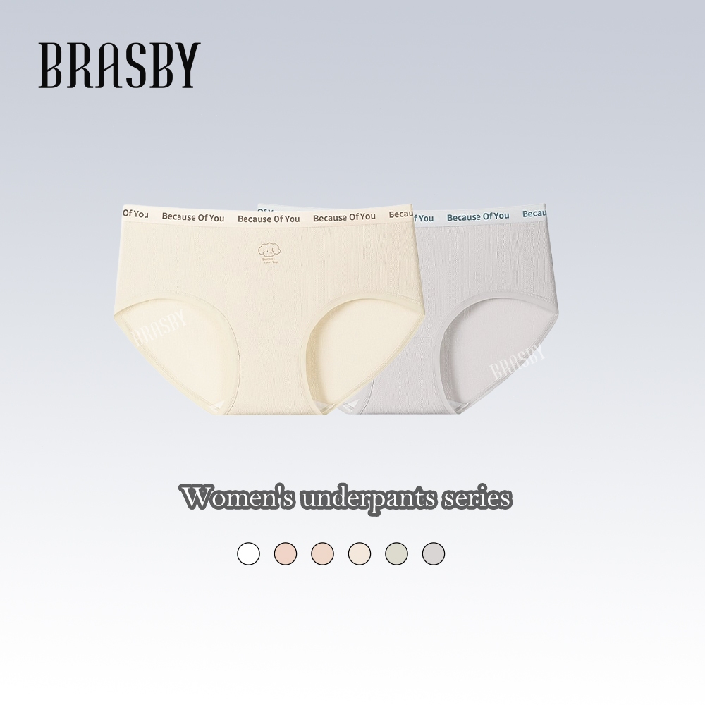🎉Brasby🎉ชุดชั้นในผ้าฝ้ายแท้ กางเกงชั้นในผู้หญิง น่ารักและทันสมัย นุ่มสบายผิว ระบายอากาศดี ไม่รัดตัว
