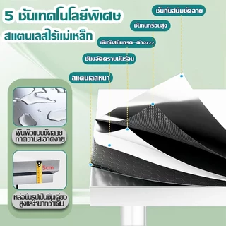 🔥รับน้ำหนักได้800kg🔥โต๊ะสแตนเลส โต๊ะแสตนเลส ทนต่อการสึกหรอทำความสะอาดง่าย รับน้ำหนักที่แข็งแกร่ง โต๊ะทำงานสแตนเลสสองชั้น