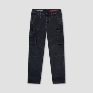 DAVIE JONES [BE FEARLESS] กางเกงคาร์โก้ผู้ชาย Relax Fit Cargo Pants สีกรม ดำ CO0087