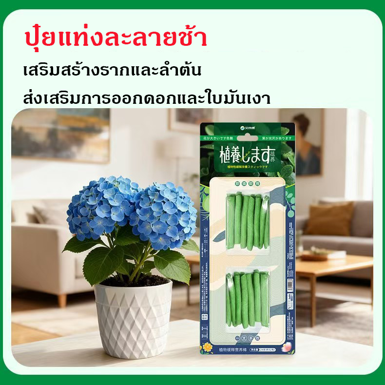 ปุ๋ยแท่งละลายช้า   สำหรับดอกไม้และต้นไม้สีเขียว ออกแบบมาเป็นพิเศษสำหรับต้นไม้กระถางในครัวเรือน