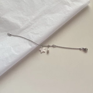 star and tiny heart ✨ สร้อยข้อมือสแตนเลสจี้ดาว-หัวใจและมุก