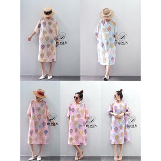 👉ทักแชทก่อนสั่ง👈ชุดเดรสแขนบอลลูน กระดุมหลังเจาะกระเป๋าสองข้า…