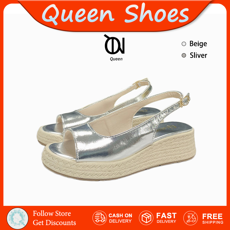 Queen รองเท้าแตะผู้หญิง สไตล์แฟชั่นทันสมัย ดีไซน์เรียบง่าย พื้นหนาใส่สบาย ง่ายต่อการสวมใส่