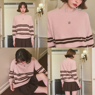 CHUUCHOP - Kenji Oversized Sweater เสื้อสเวตเตอร์ลายทางทูโทน(CW001)