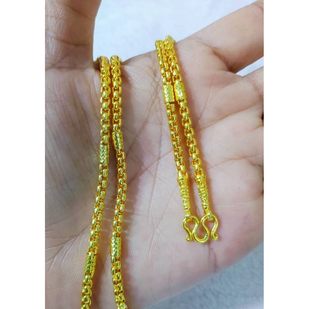 k79สร้อยทองบล็อคสลับปล้องหนัก2สลึง1บาท งานสวยเหมือนจริงชุบทอง สร้อยชุบพรีเมี่ยมทำจากทองเหลือง