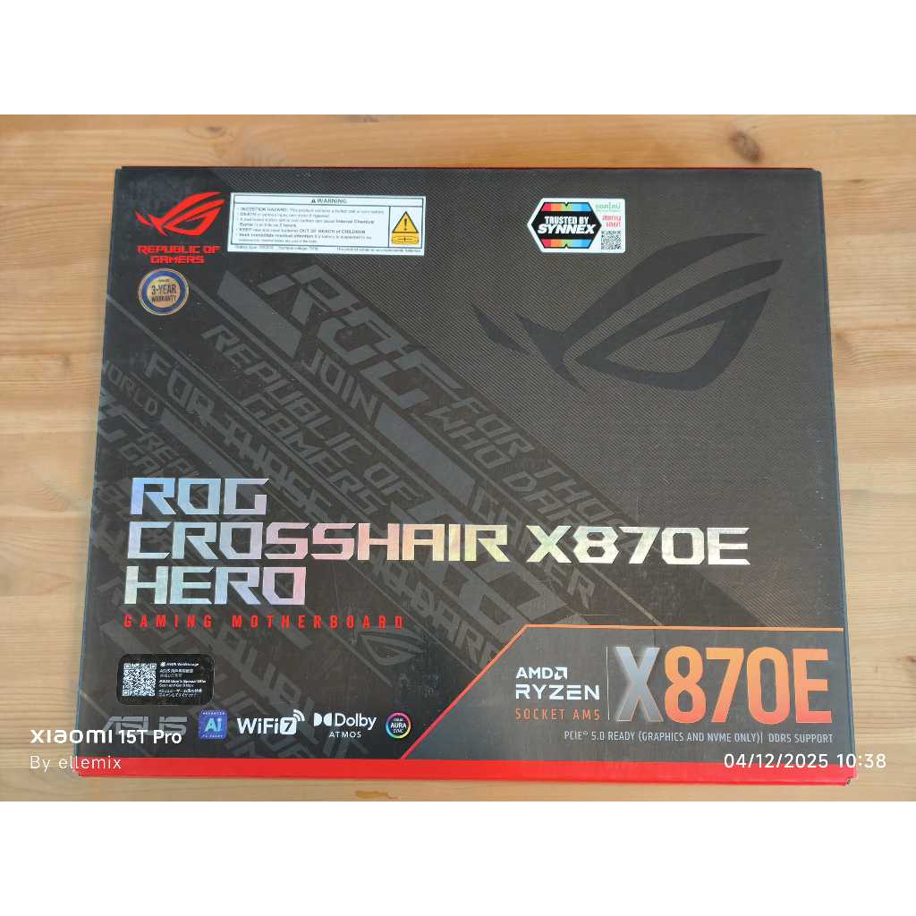MAINBOARD (เมนบอร์ด) ASUS ROG CROSSHAIR X870E HERO (AMD SOCKET AM5 DDR5 ATX) มือสอง ประกันศูนย์ไทย ค
