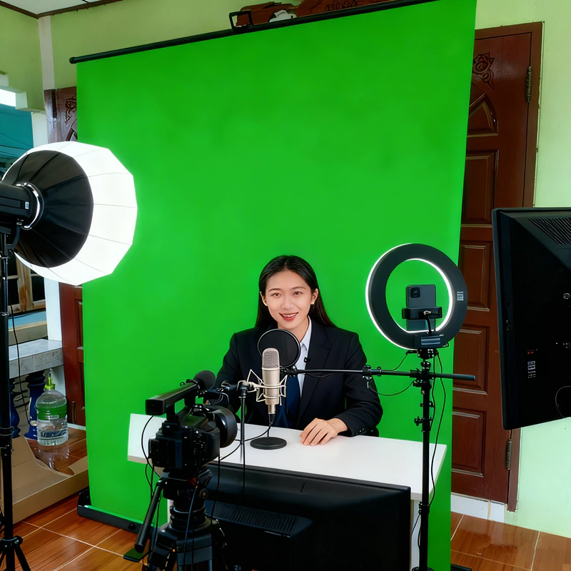 ฉากเขียว Green Screen ขนาด 150x200 ซม สำหรับถ่ายรูปและไลฟ์สด thumbnail 10