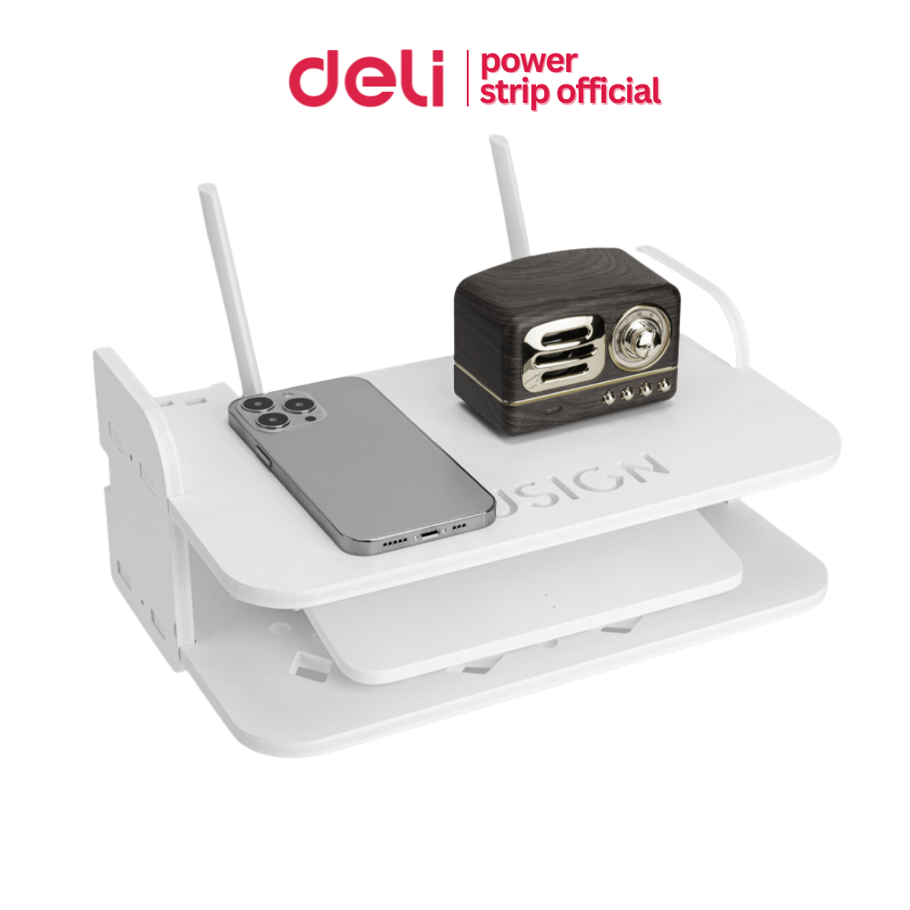 Deli ชั้นวางเราเตอร์ ชั้นเก็บเราเตอร์wifi 2ชั้น แข็งแรง ติดผนัง ไม่เจาะผนัง Wifi Router Rack