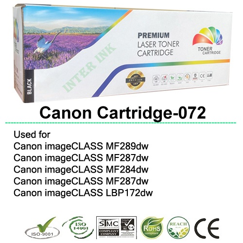 หมึกพิมพ์ Canon MF289dw/ MF287dw/ MF284dw/ MF287dw/ LBP172dw (Cartridge-072) สีดำ Color Box