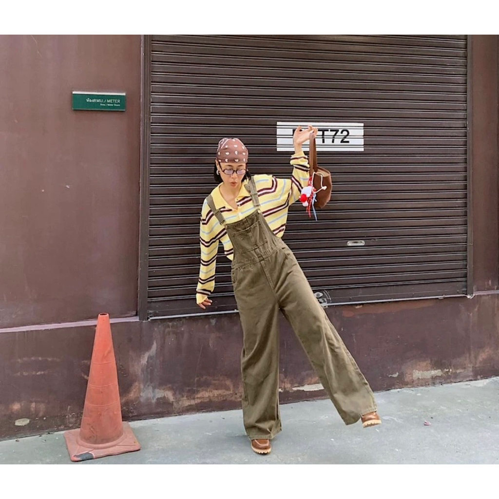 ส่งต่อ PPLAIN - Teddy Demin Overolls เอี๊ยมยีนส์ สีน้ำตาล