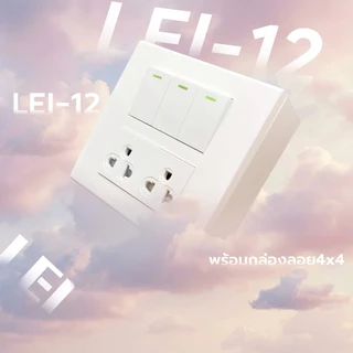 LEI ชุดสวิตซ์+ปลั๊กไฟ+หน้ากาก**พร้อมกล่องลอย 4×4**