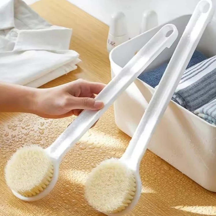 แปรงอาบน้ำสไตล์ญี่ปุ่น (ด้ามยาว ขนนุ่ม) ขจัดสิ่งสกปรกที่ด้านหลัง ขัดตัวขัดผิว ‌แปรงขัดหลัง แปรงอาบน้ำ