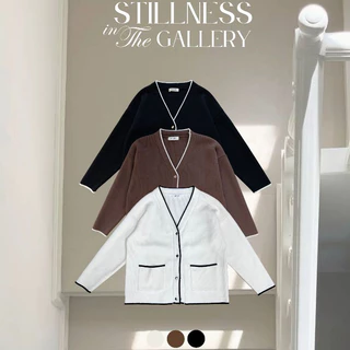avo คาร์ดิแกนแต่งขอบทูโทน vivie knit cardigan