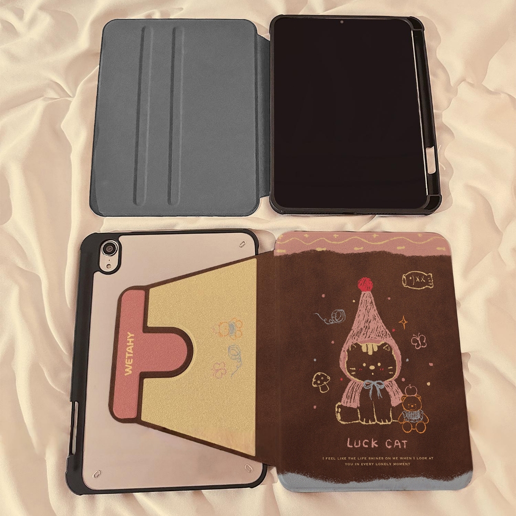 จัดส่งทันที เคสไอแพด การหมุน360องศา Cute kitten Gen12 Pro13 Air7 13 Gen9 Air6 11 เคส iPad Gen9/8 ราคา ถูกที่สุด ดีลบีเคเค แกลเลอรีภาพที่ 9