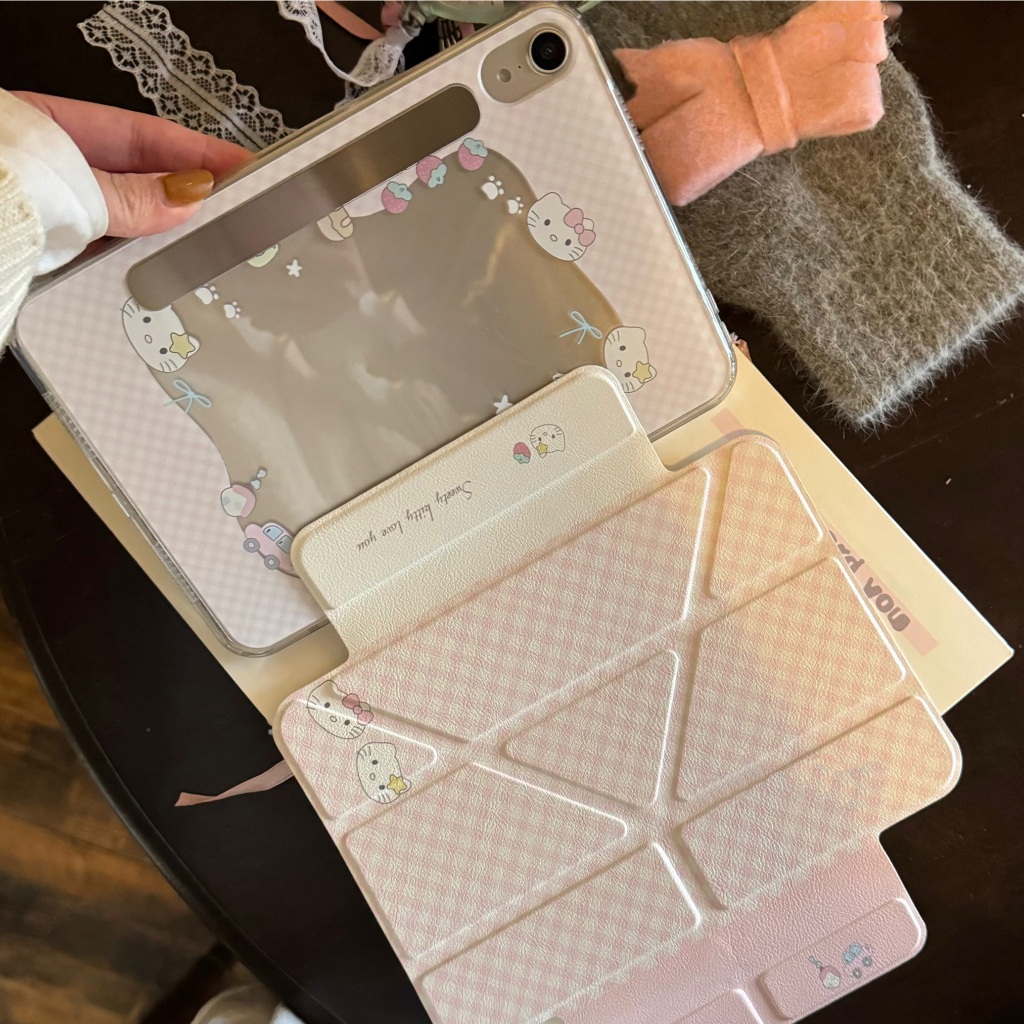 จัดส่งทันที เคสไอแพด พับรูปตัว Y Hellokitty Gen12 Air7/6 13 Pro11 ถอดออกได้ เคสiPad Gen6 Air5 10.9