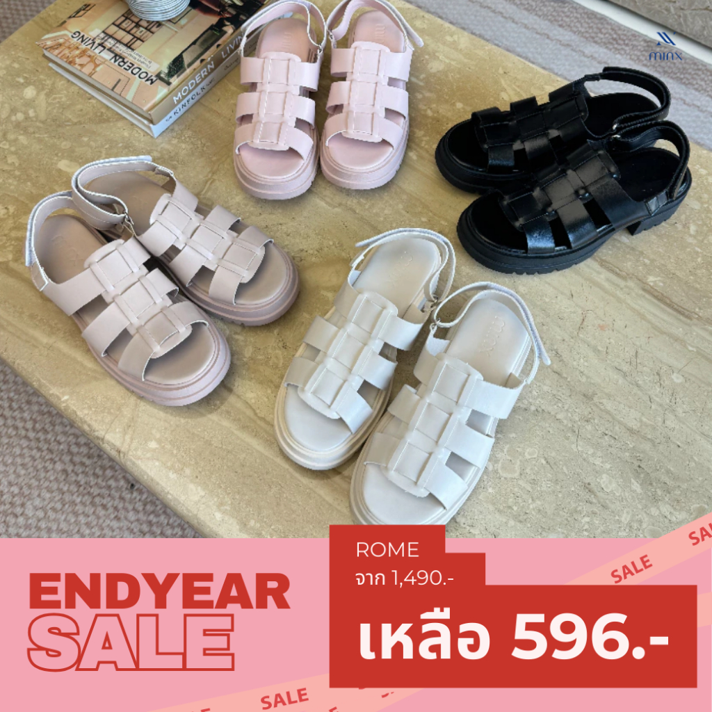 Minx รุ่น Rome รองเท้าแตะ ทรงสวม สายรัดข้อเท้า minxshoes