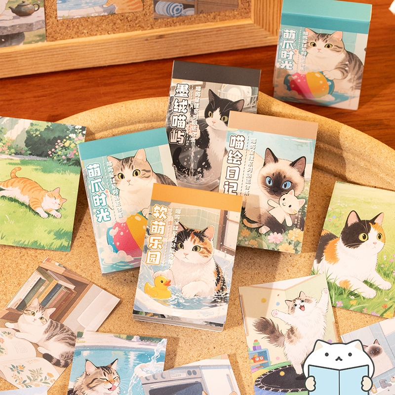 สมุดสติกเกอร์ MEOW Diary 50 แผ่น 😺 เล่มจิ๋ว Mini Sticker Book DIY สติ๊กเกอร์ ไดคัท mimisplan
