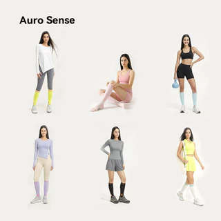 Auro Sense ถุงเท้ากีฬาแบบยาว บีบกระชับ ซัพพอร์ตน่อง ลดอาการล้า สีสันสดใส เหมาะสำหรับ วิ่ง ฟิตเนส