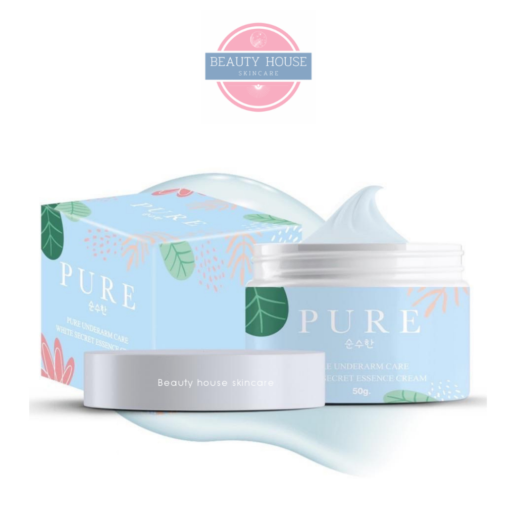 [ถูก&แท้] เพียว ครีม   PURE   ครีมทารักแร้ ขาหนีบ ก้น ข้อศอก หัวเข่า ราคา ถูกที่สุด ดีลบีเคเค