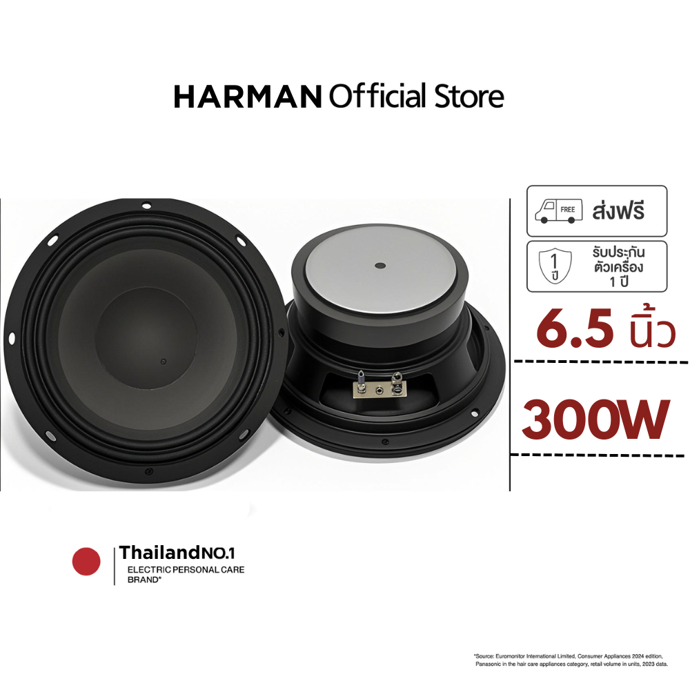 HARMAN speaker ลำโพง ลำโพงเสียงกลาง 6.5 นิ้ว NG-666C แม่เหล็ก100x15มม วอยซ์25.5มม 4โอห์ม ลำโพงติดรถย
