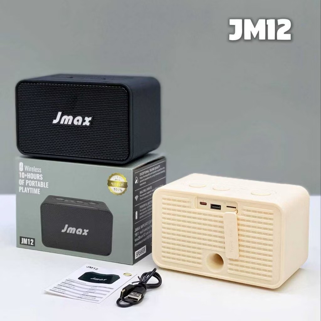 jmfmall ลำโพงบลูทูธ JMAX ปรับเบสได้ ลำโพงบลูทูธไร้สาย ลำโพงไร้สาย 1200mAh 10W ลำโพงเสียงดี JM12
