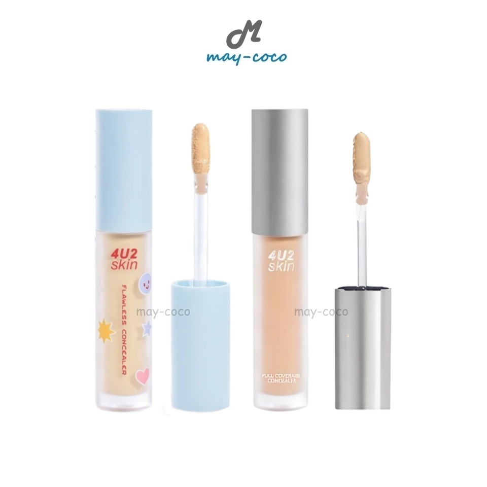 ถูก/แท้/มีไลฟ์ คอนซีลเลอร์ 4U2 Skin Flawless/Skin Full Coverage Concealer เนื้อลิควิด ปกปิด จุดด่างด