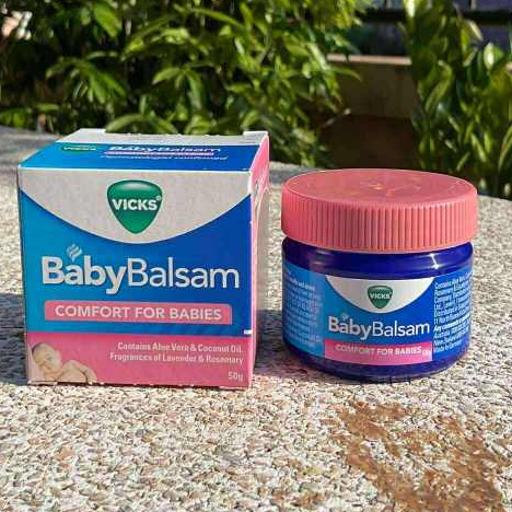 Vicks Baby Balsam 50g. - วิคส์ เบบี้ บัลแซม วิคสูตรเบบี้อ่อนโยนสำหรับเด็กและทารกอายุ 3 เดือนขึ้นไป