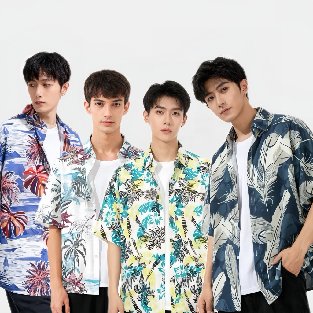 SGH0239 เสื้อเชิ้ตฮาวาย เสื้อลายดอก เสื้อเชิ้ตสงกรานต์ ผู้หญิงผู้ชายใส่ได้หมด เนื้อผ้าดี