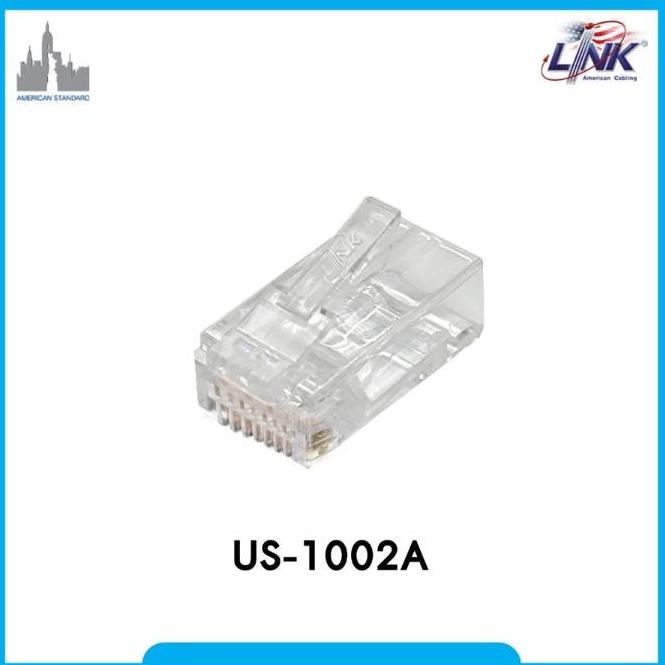 LINK CAT6 NEW RJ45 PLUG TRANSPARENT CLEAR (US-1002A) (10PCS) US1002A