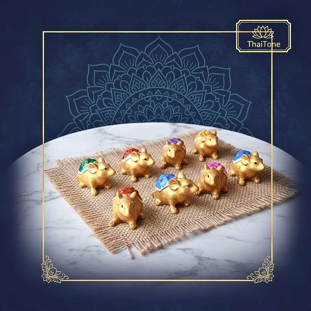 หนูมุสิกะเรซิ่น สีประจำวันเกิด เสริมพลังบูชาพระพิฆเนศ MOUSE02