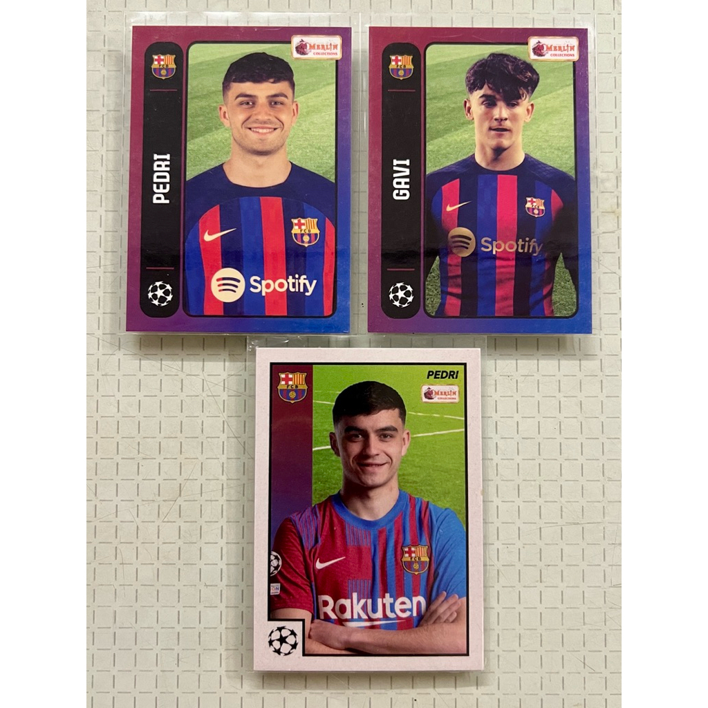 การ์ดนักฟุตบอล ของสะสมนักฟุตบอล topps barcelona pedri gavi