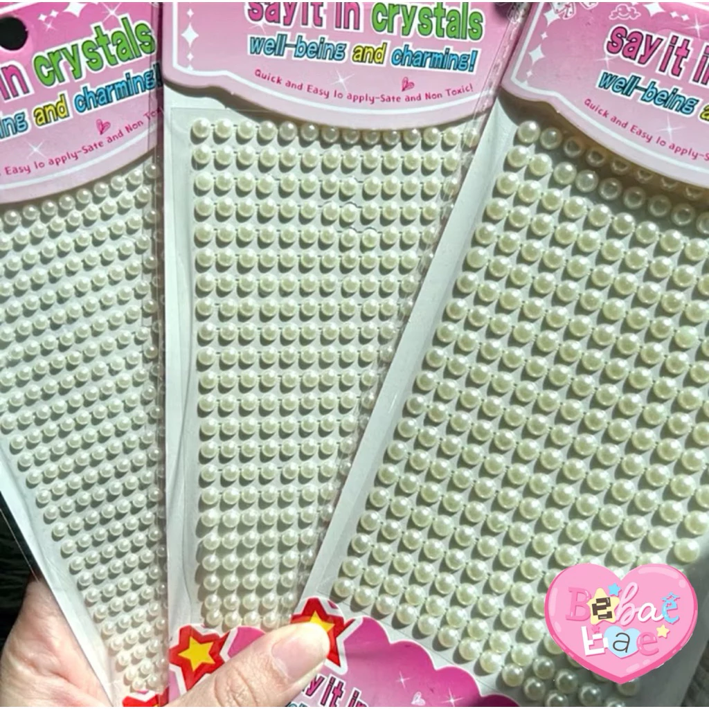 สติ๊กเกอร์มุก สติ๊กเกอร์ไข่มุกนูน 4 ใบ 100