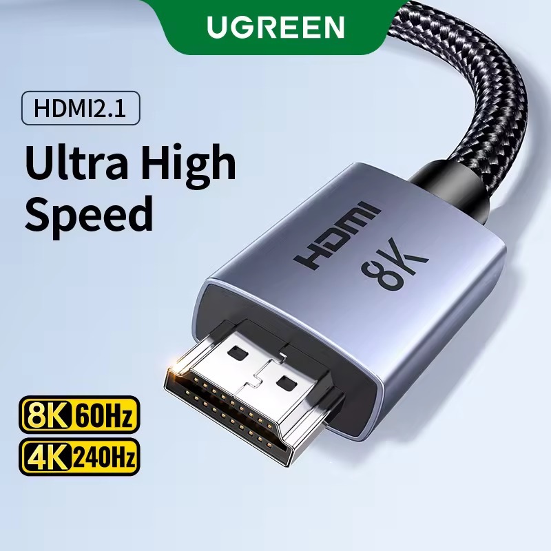 [ส่งไวจากไทย] UGREEN Braided สาย HDMI2.1 Cable 8K60Hz 4K240Hz HDR 3D eARC Dolby Atmos HDCP