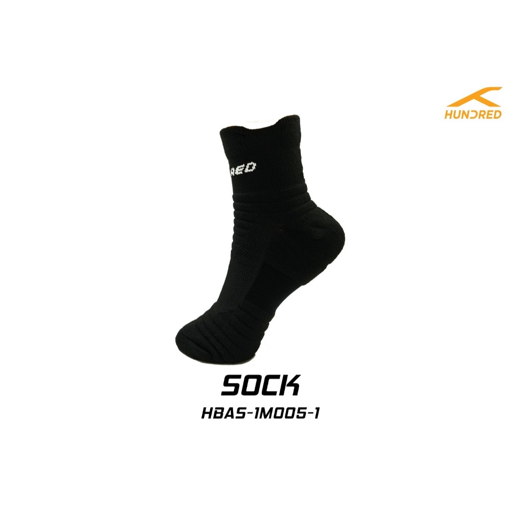 ถุงเท้ากีฬาข้อกลาง Hundred Socks HBAS-1M005-1