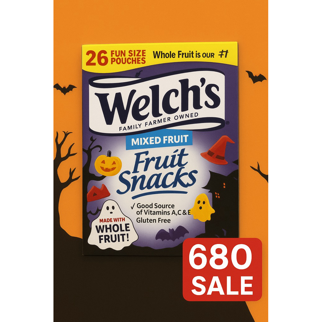 Welch’s Fruit Snacks ฮาโลวีน 26 ซอง ผลไม้เคี้ยวหนึบ วิตามินสูง Gluten Free