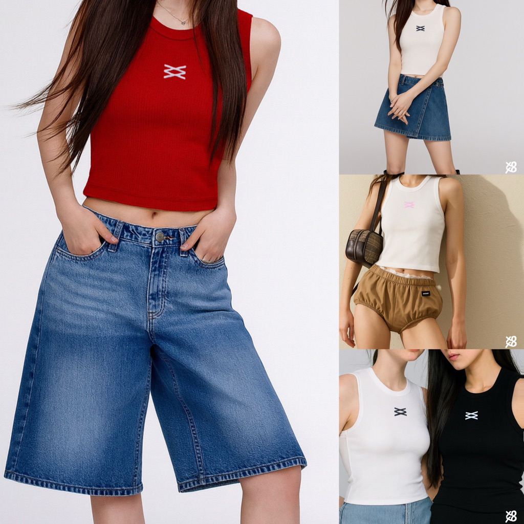 เสื้อกล้าม - รุ่น XOXO Rib Tank Top 🍓ผ้ายืด ทรงสวย ใส่สบาย